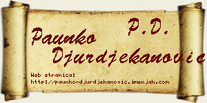 Paunko Đurđekanović vizit kartica